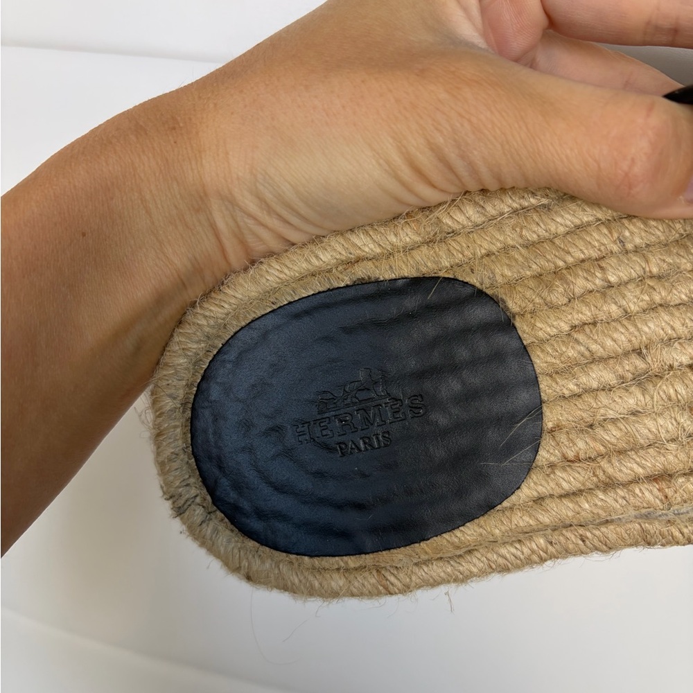 Hermès Antigua Black  Espadrille Sandals EU 43 (Run Small) | Box & Dust Bags - Picture 5 of 14